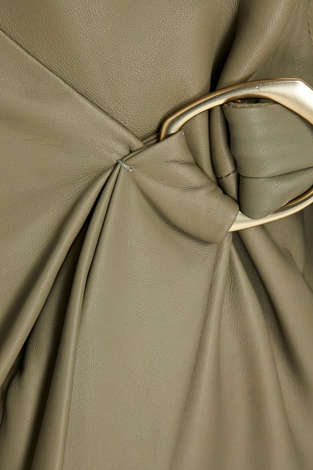 VINCE. Pleated embellished leather midi skirt