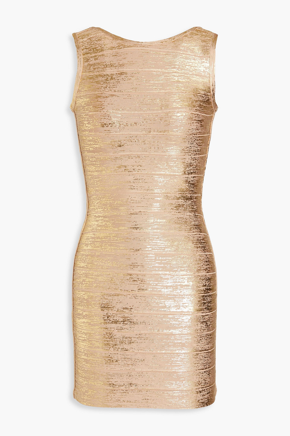 Hervé Léger Metallic coated bandage mini dress