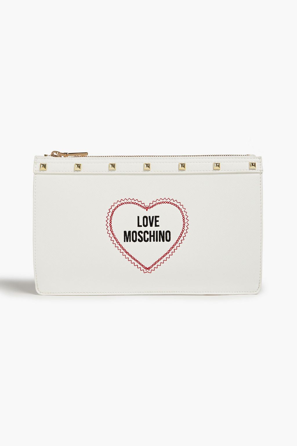 LOVE MOSCHINO Embellished faux textured-leather shoulder bag