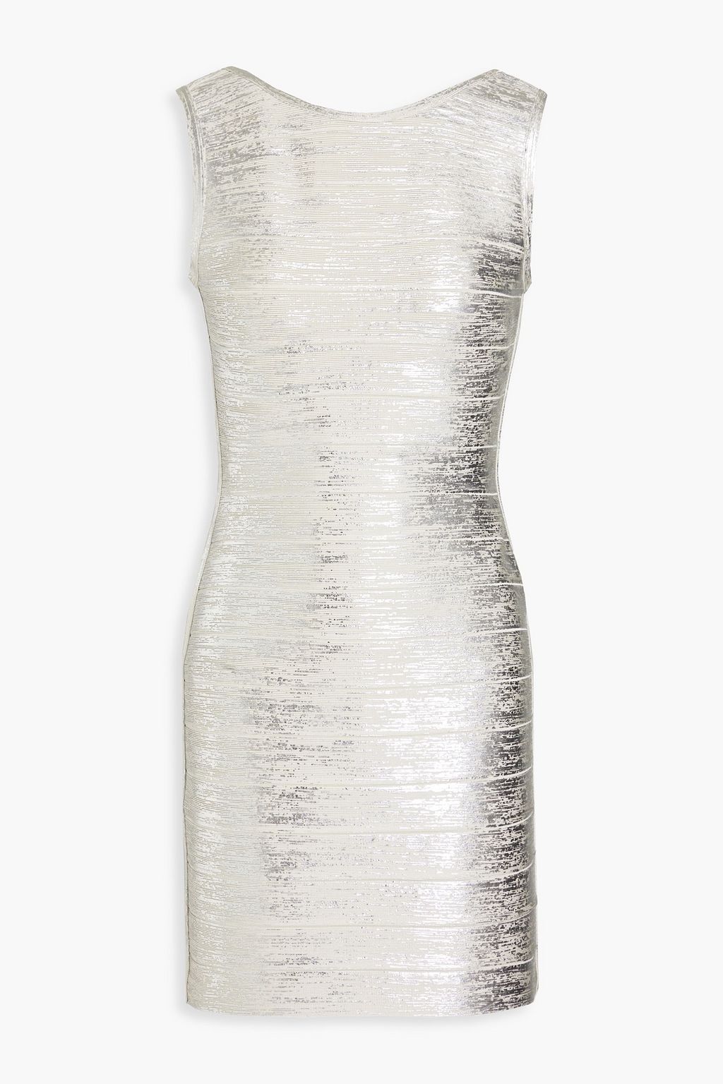 Herve leger silver metallic dress sale