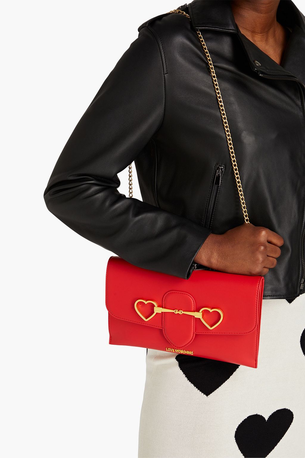 LOVE MOSCHINO Embellished faux leather shoulder bag