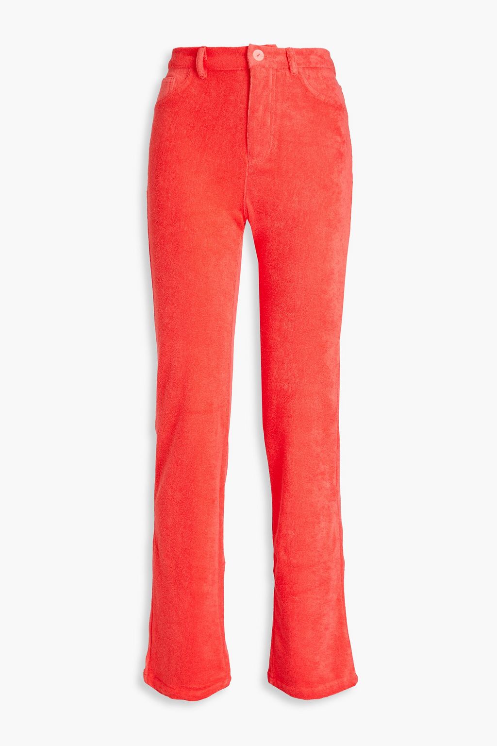 Red bootcut sales trousers