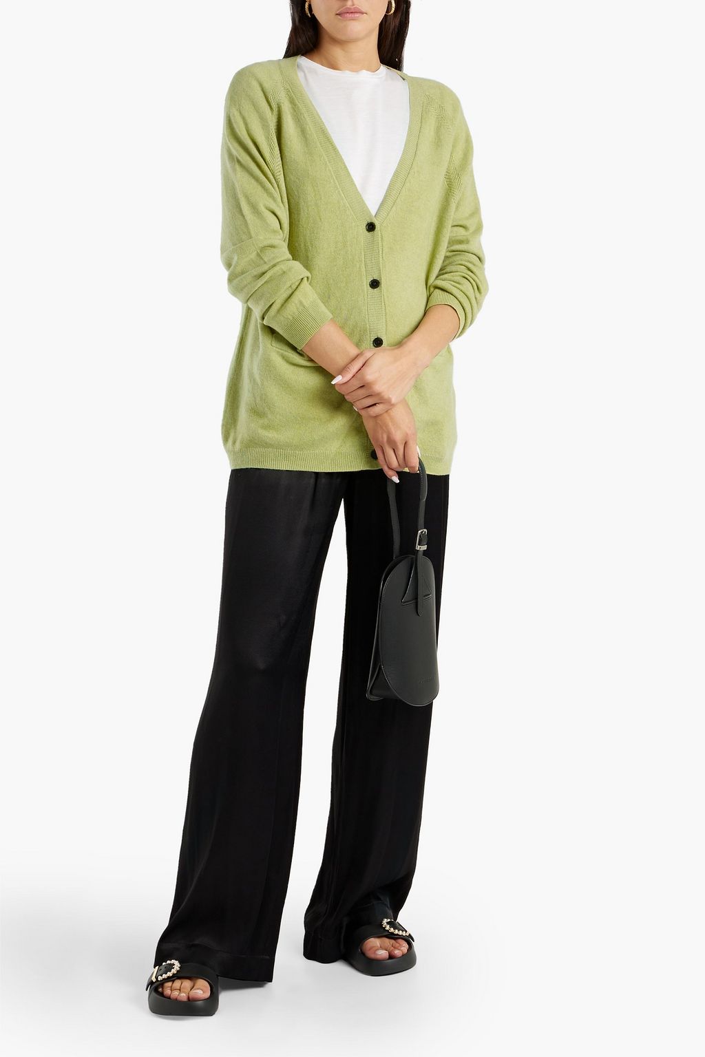 RAQUEL ALLEGRA Boyfriend tie-dyed cashmere cardigan