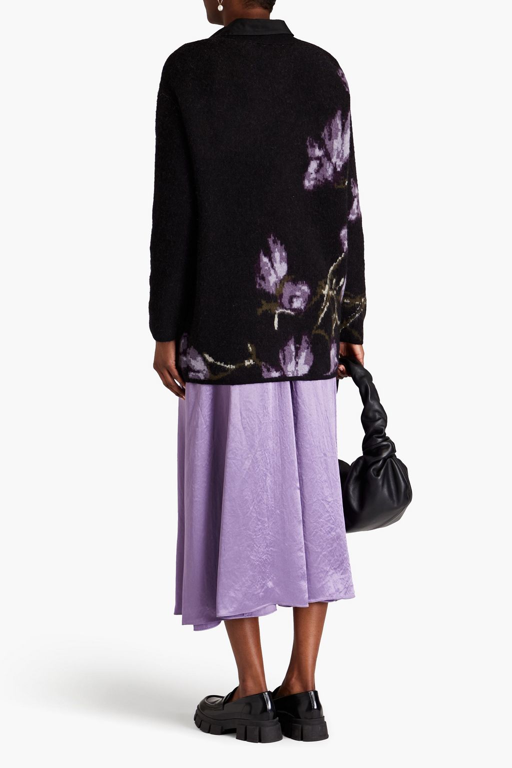 VINCE. Cardigan aus gebürstetem Jacquard-Strick