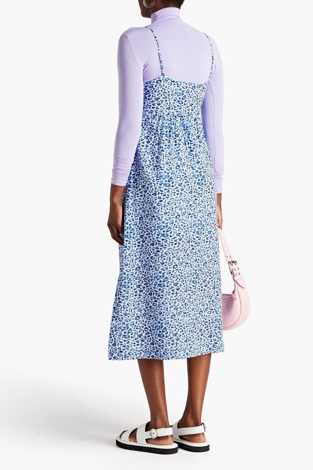 BAUM UND PFERDGARTEN Adianna leopard-print cotton-seersucker midi dress