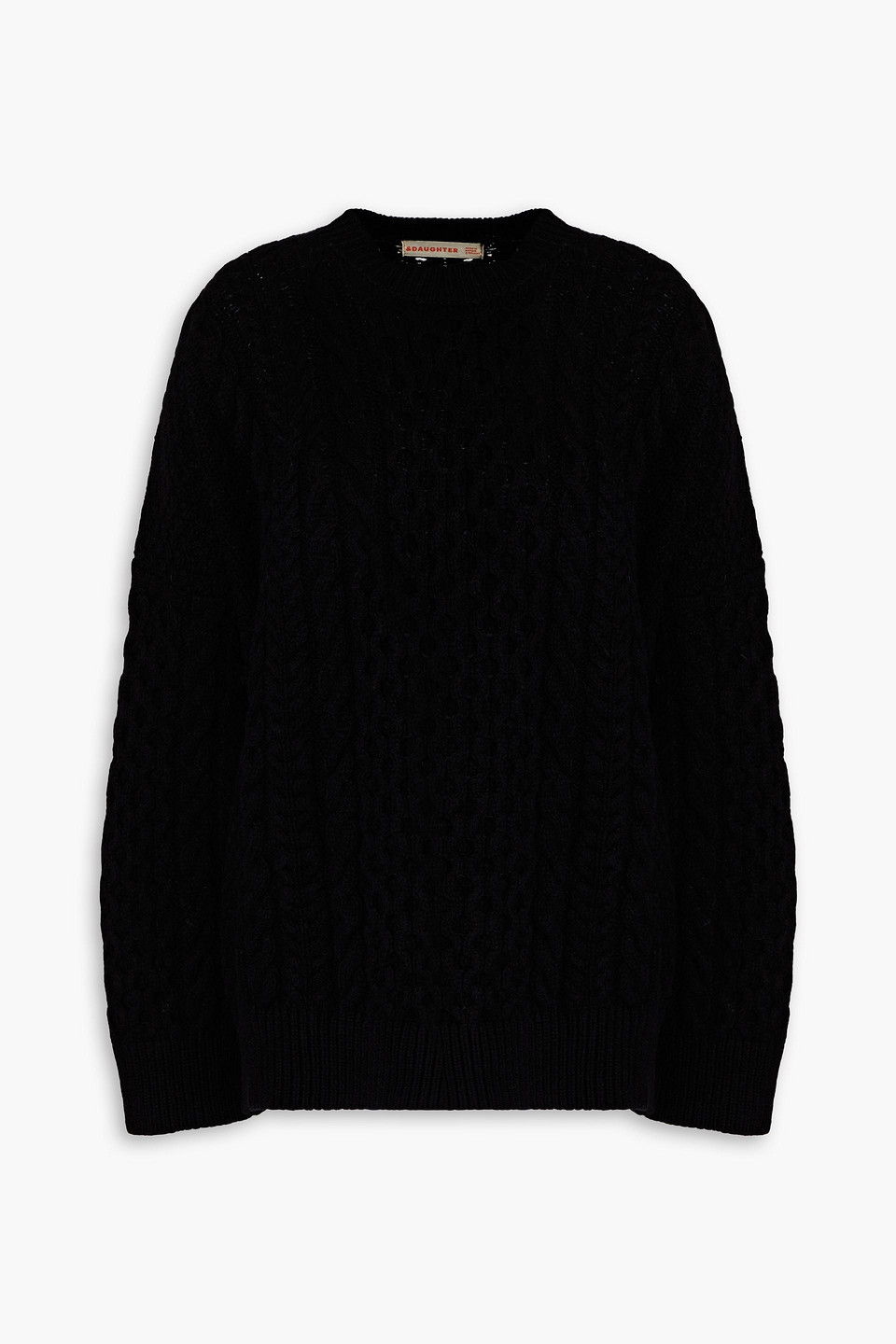 And-daughter Ina Cable-knit Wool Sweater In Black