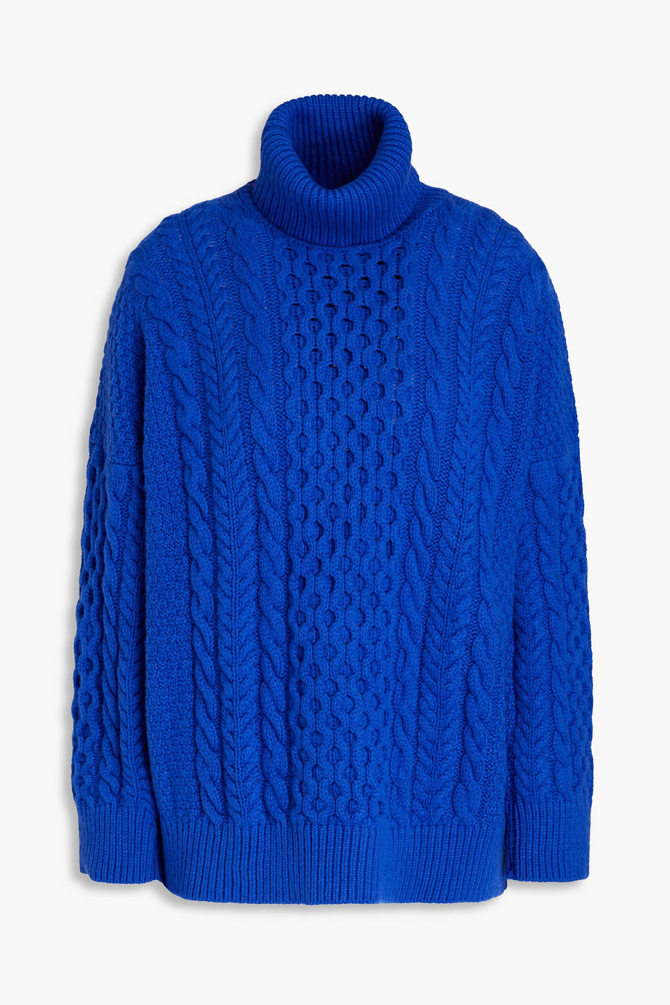 And-daughter Annis Cable-knit Wool Turtleneck Sweater In Cobalt Blue