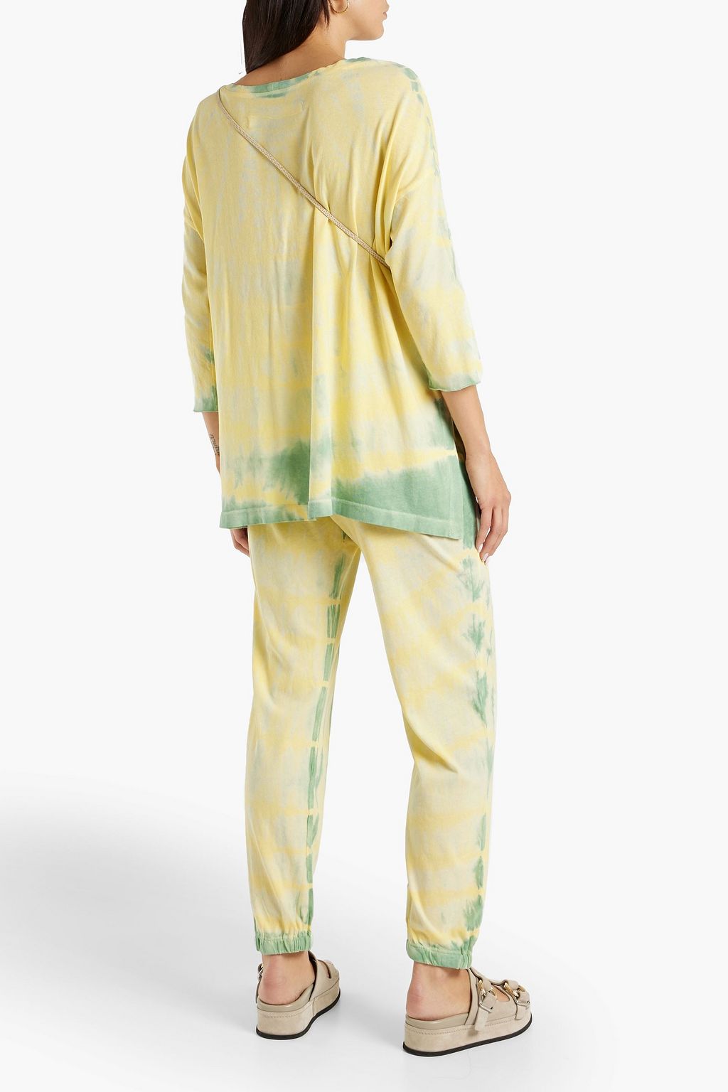 RAQUEL ALLEGRA Tie-dyed cotton-jersey track pants