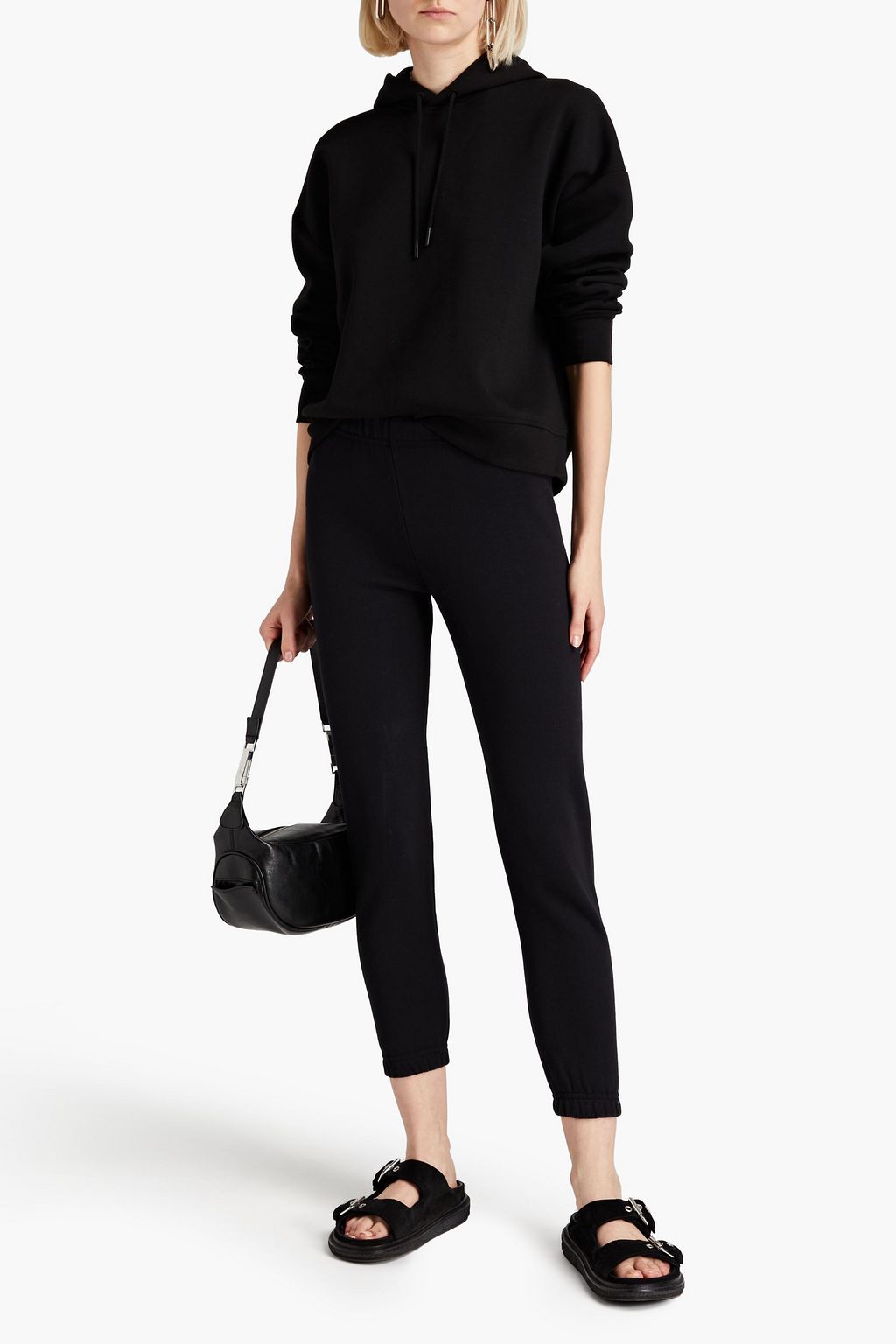MAISIE WILEN Cropped Track Pants aus Baumwollfleece mit Print