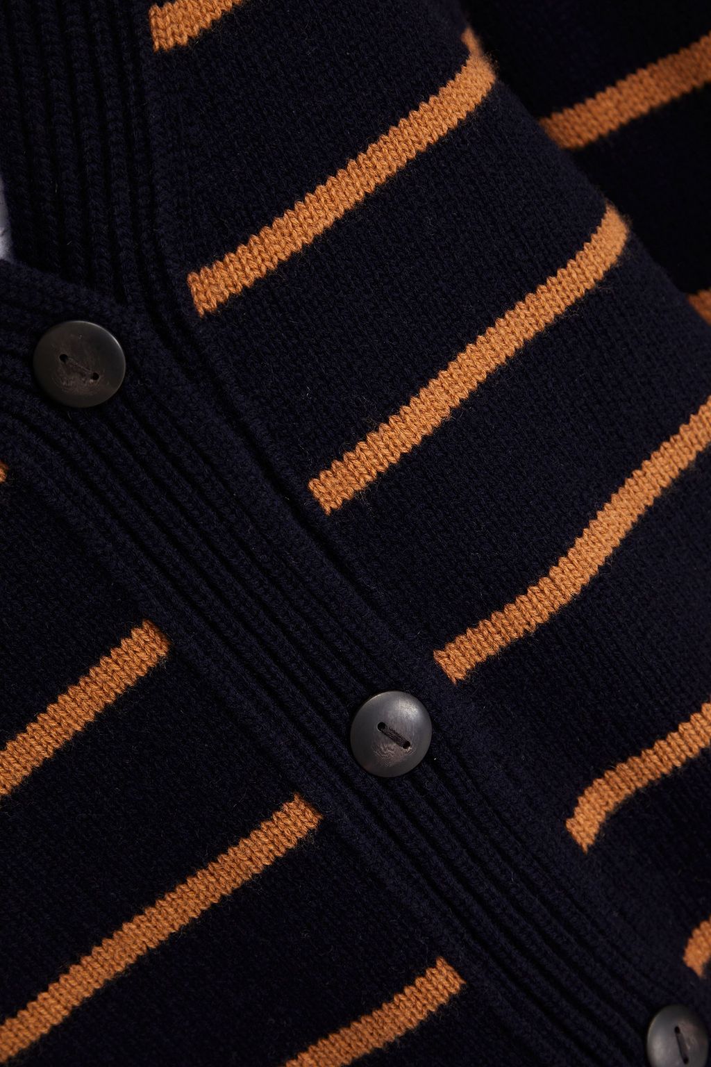 VINCE. Striped wool and cashmere-blend cardigan