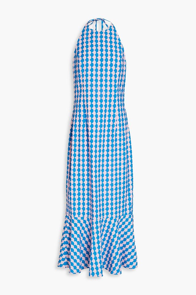 Florence printed crepe halterneck maxi dress