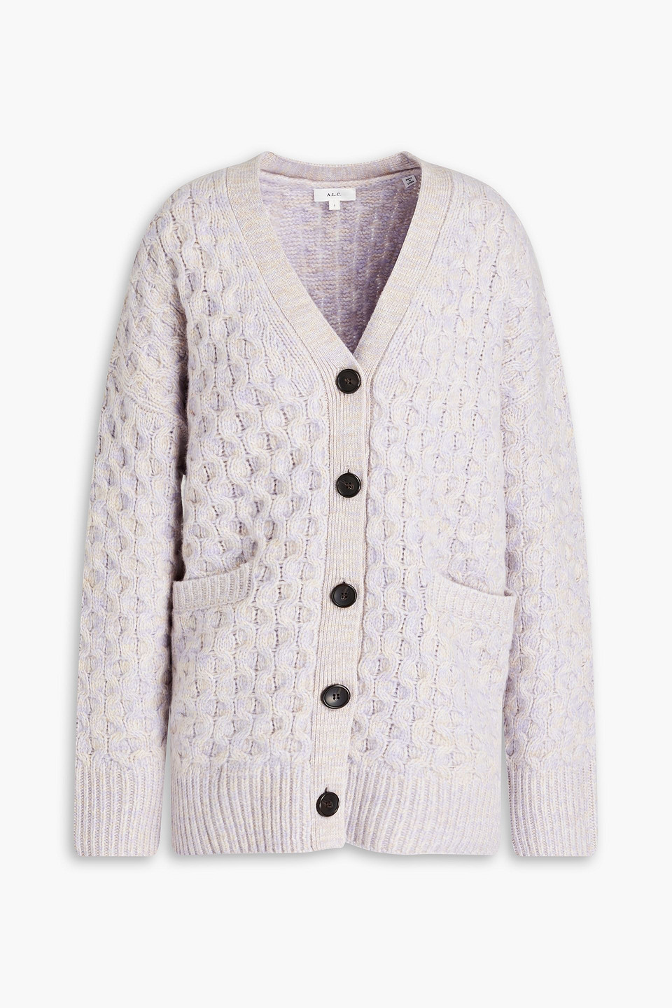 A.l.c Jacks Mélange Cable-knit Wool Cardigan In Neutrals