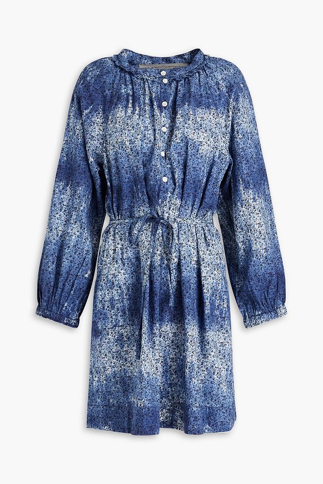 Floral-print cotton-poplin shirt dress