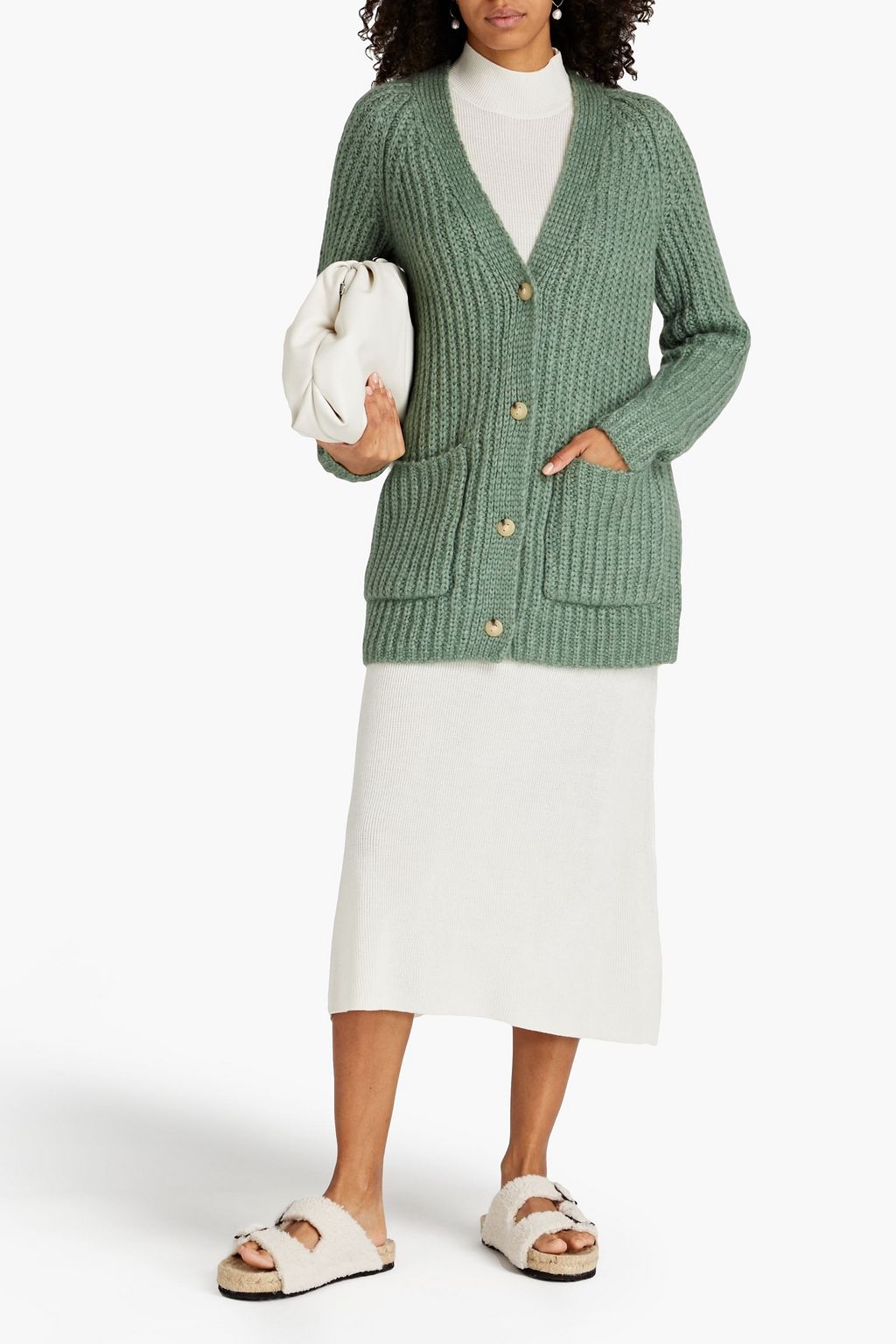 VINCE. Ribbed alpaca-blend cardigan