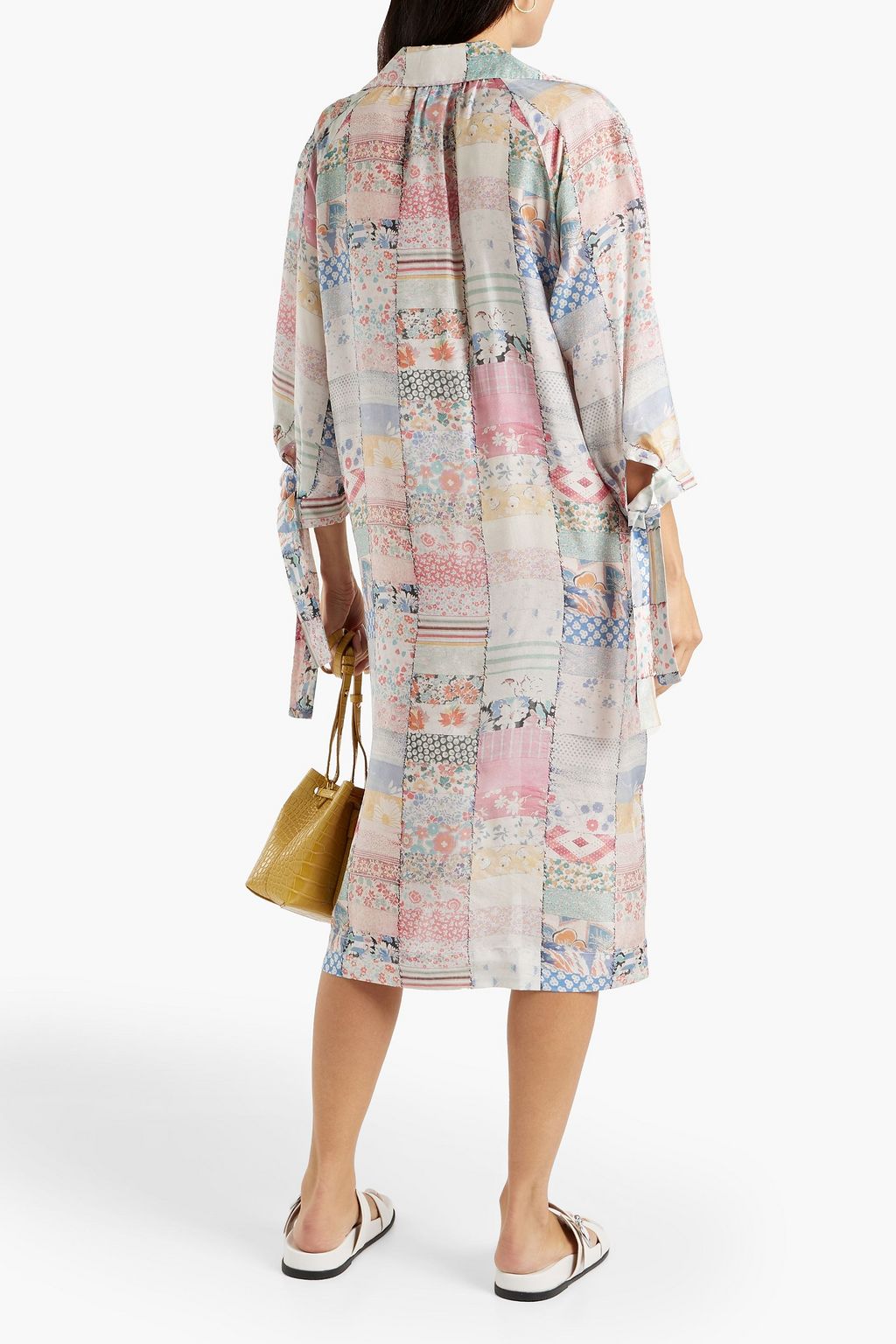 RAQUEL ALLEGRA Printed silk crepe de chine shirt dress
