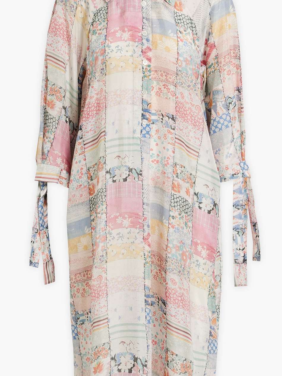 printed silk crepe de chine shirt dress