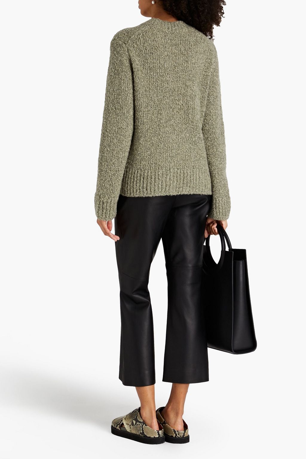 VINCE. Bouclé-knit merino wool, silk and cashmere-blend sweater
