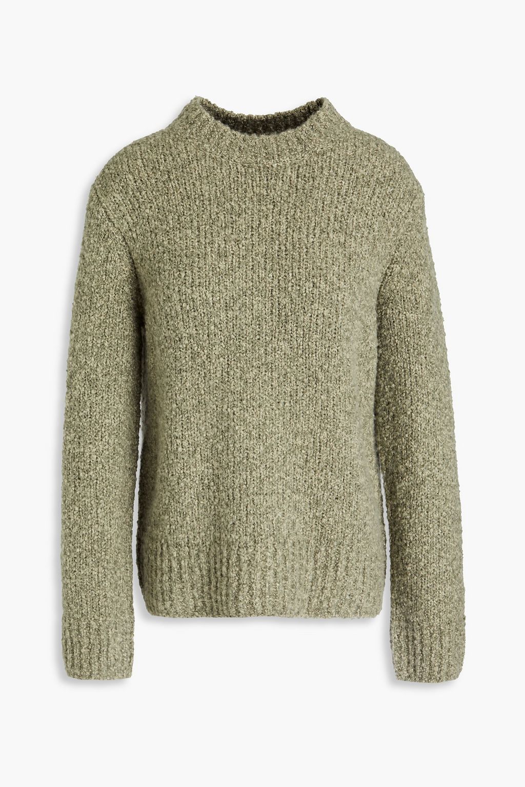 VINCE. Bouclé-knit merino wool, silk and cashmere-blend sweater