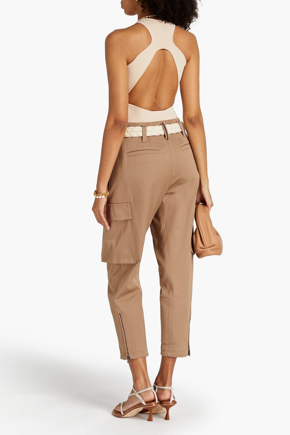  A.l.c. - Pierce Cutout Ponte Bodysuit - Neutral - Xl 
