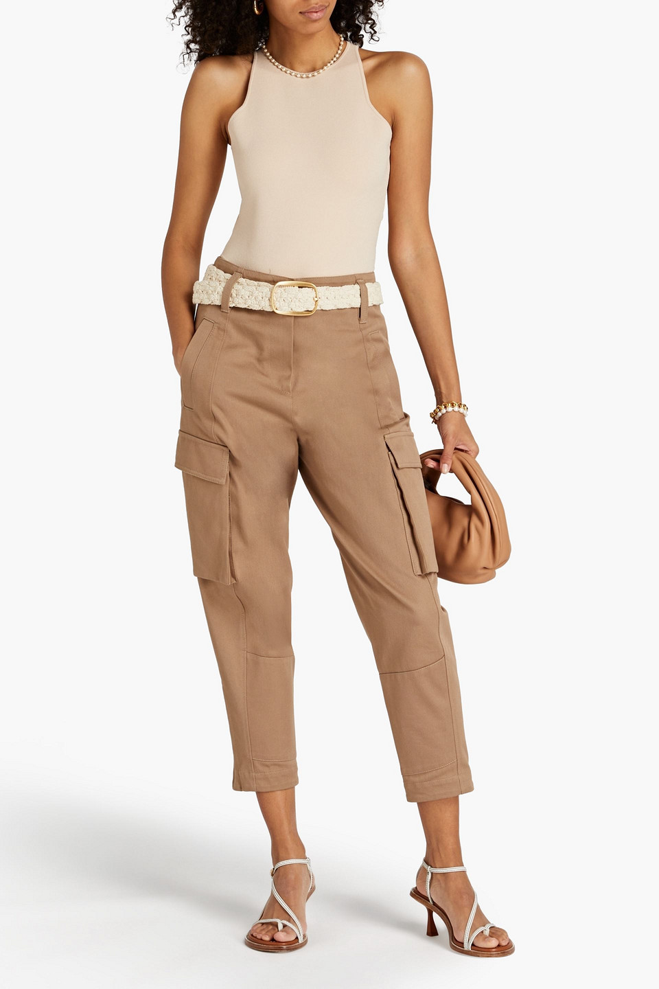  A.l.c. - Pierce Cutout Ponte Bodysuit - Neutral - Xl 