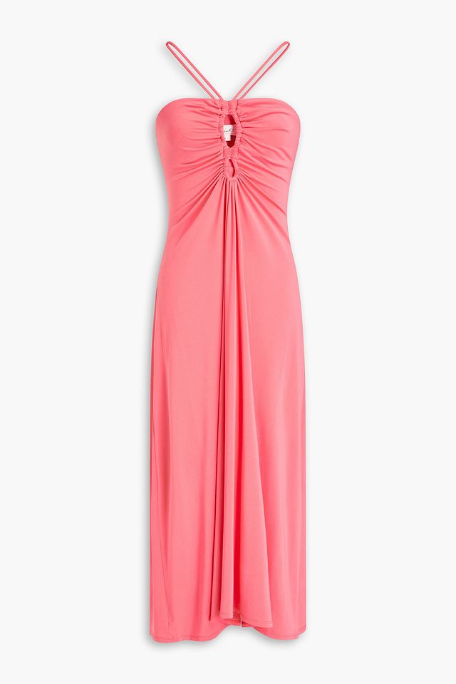 Julieta ruched cutout jersey midi dress