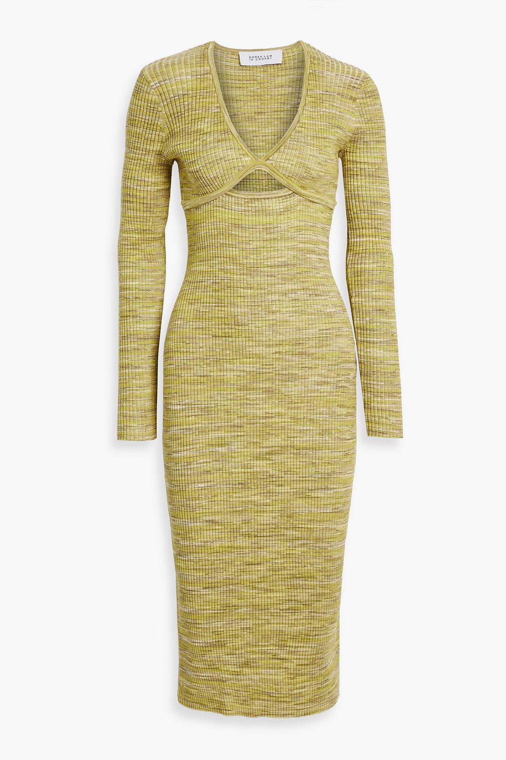 DEREK LAM 10 CROSBY Geovana cutout marled ribbed-knit midi dress | THE ...