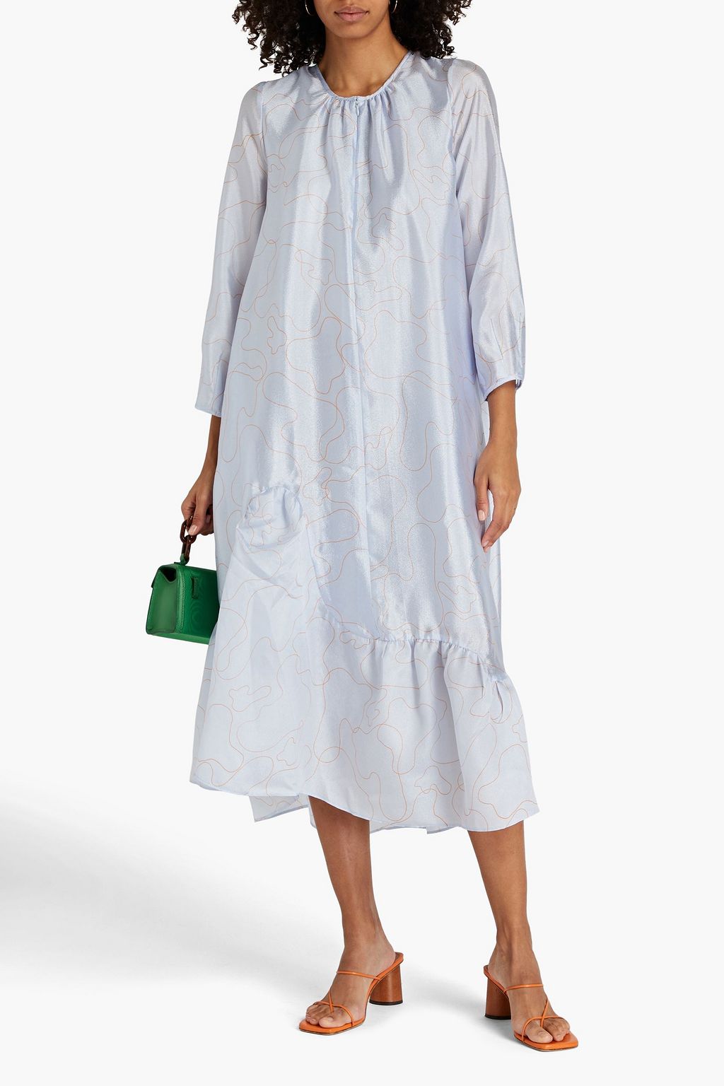 BAUM UND PFERDGARTEN Ansa gathered taffeta midi dress