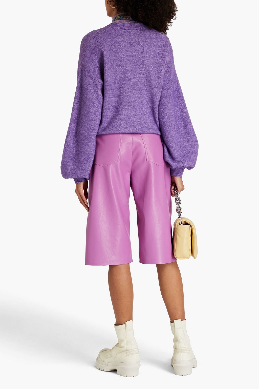 BAUM UND PFERDGARTEN Cropped ribbed-knit cardigan