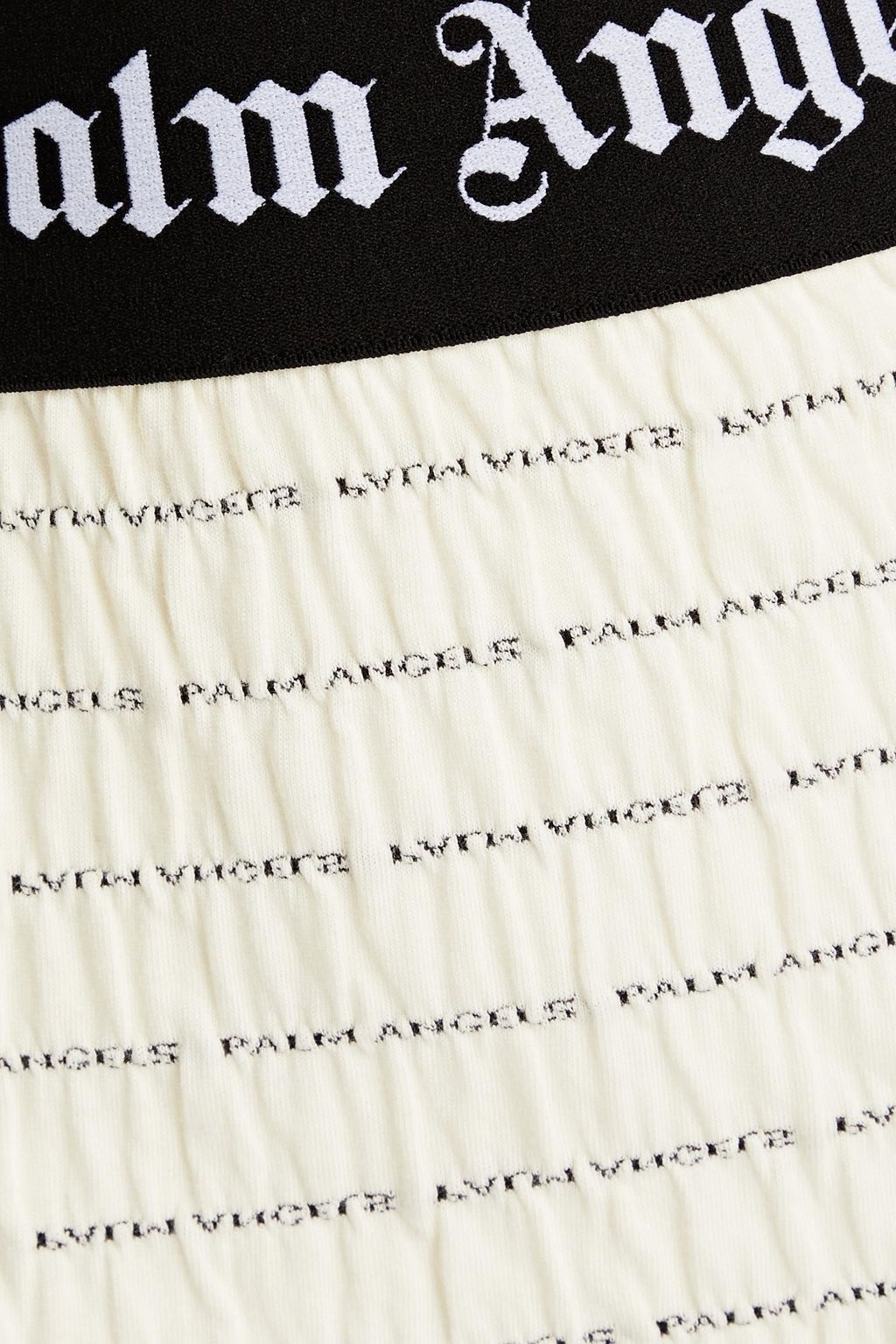 PALM ANGELS コットン混ジャージー ミディスカート シャーリング&プリント入り