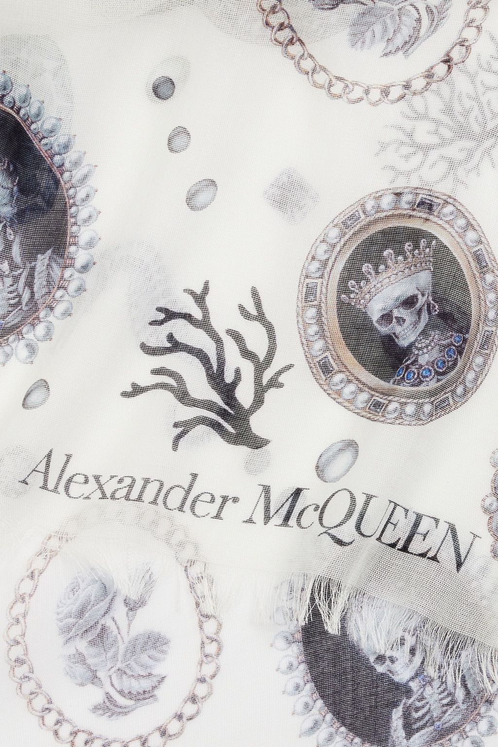 MCQUEEN Printed modal-voile scarf