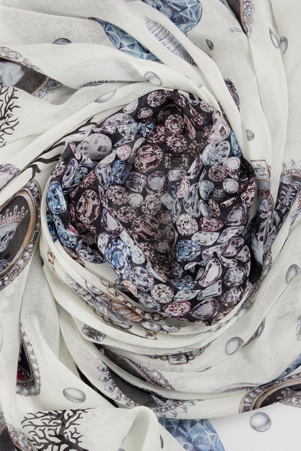 MCQUEEN Printed modal-voile scarf