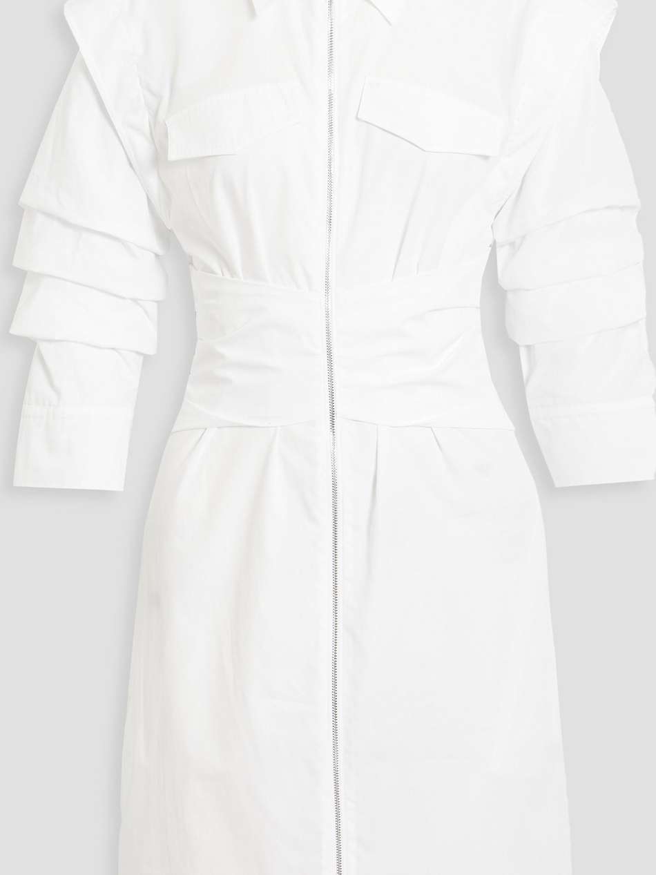 skylar ruched cotton-poplin mini shirt dress