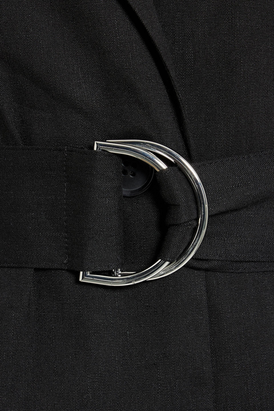 Derek Lam 10 Crosby Harrison Belted Linen-blend Blazer In Black