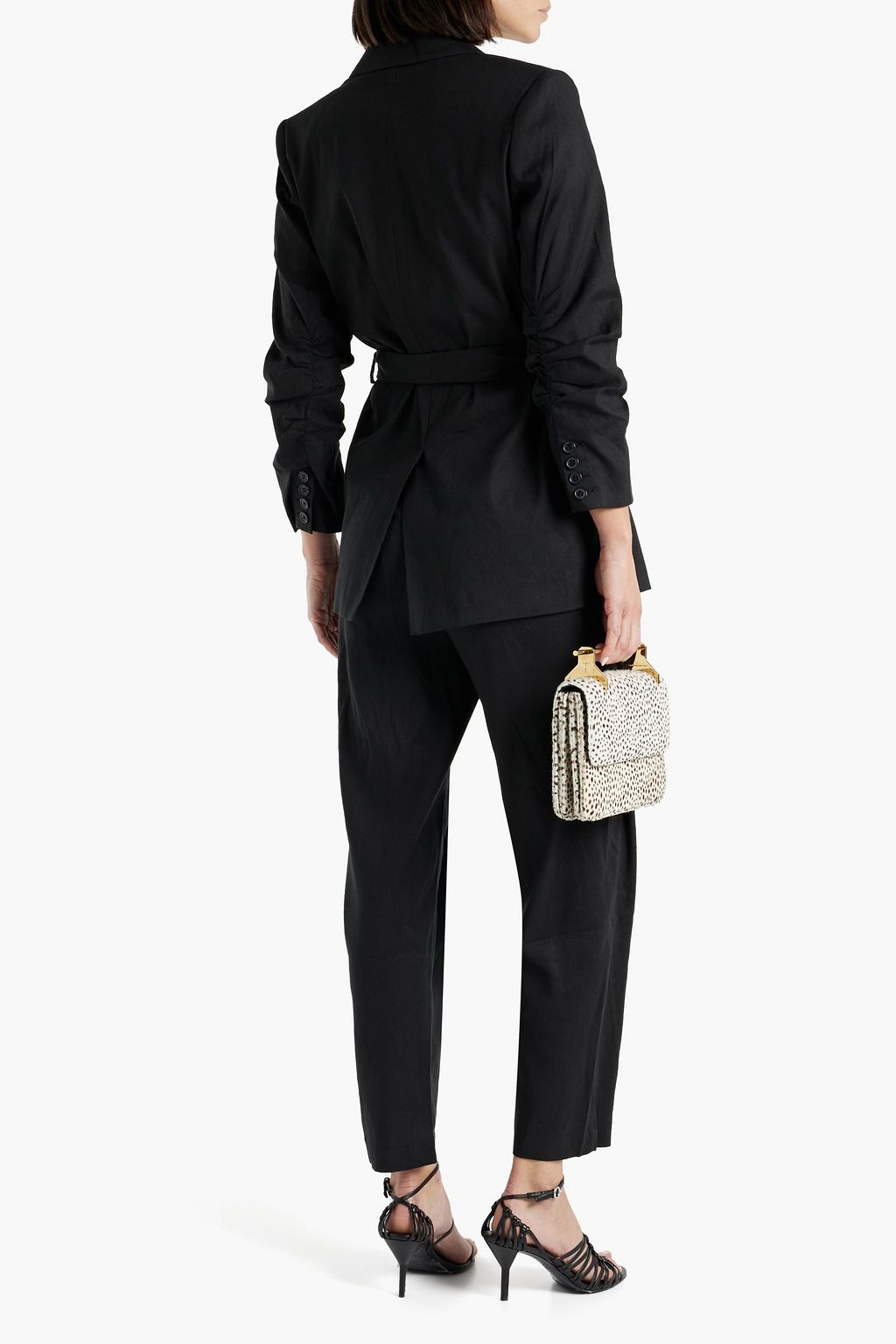 DEREK LAM 10 CROSBY Harrison 리넨 혼방 벨티드 블레이저