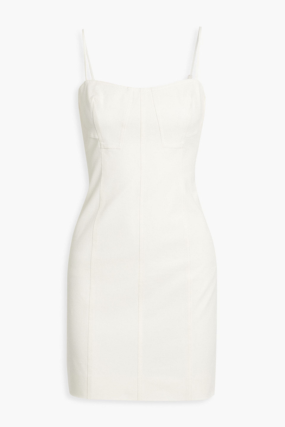 Derek Lam 10 Crosby Denim Mini Dress In Off-white