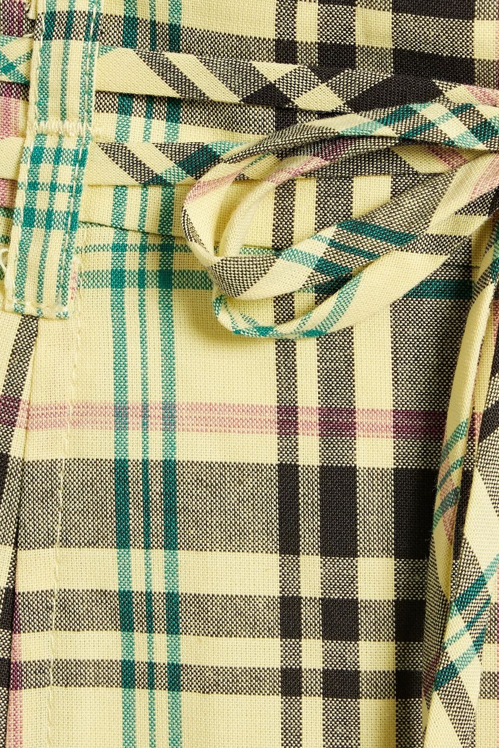 DEREK LAM 10 CROSBY Milly belted checked cotton-blend poplin maxi skirt