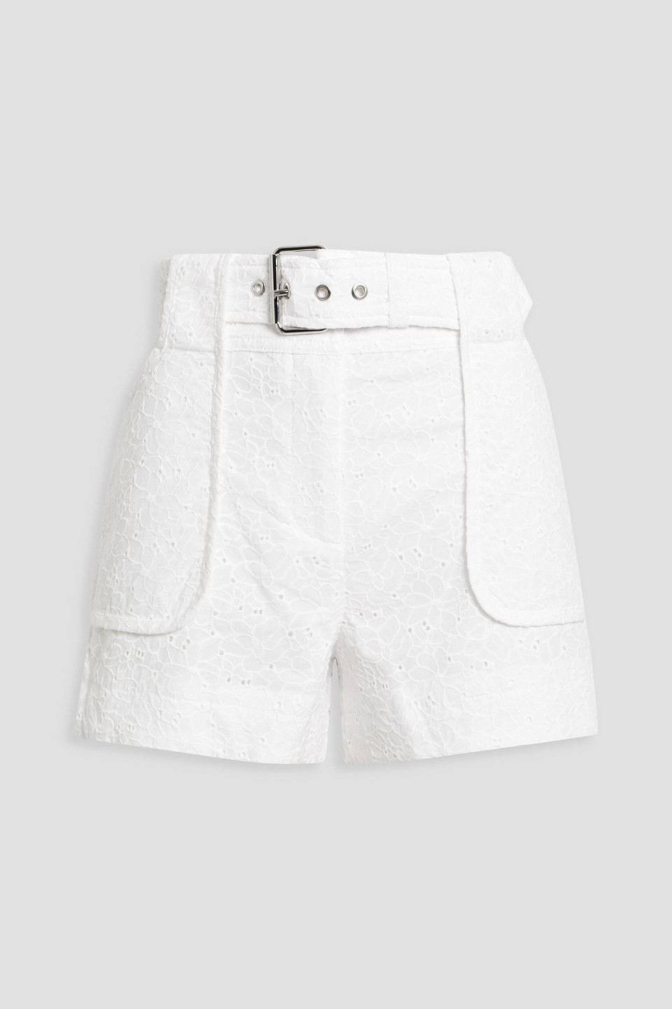 Montery belted broderie anglaise cotton shorts