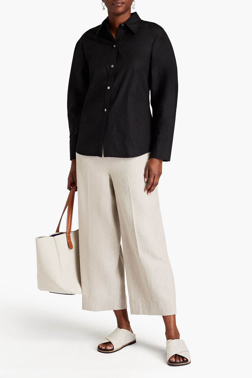 VINCE. Sculpted cotton-poplin shirt