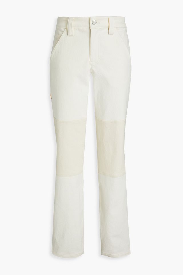 Adan two-tone high-rise bootcut jeans