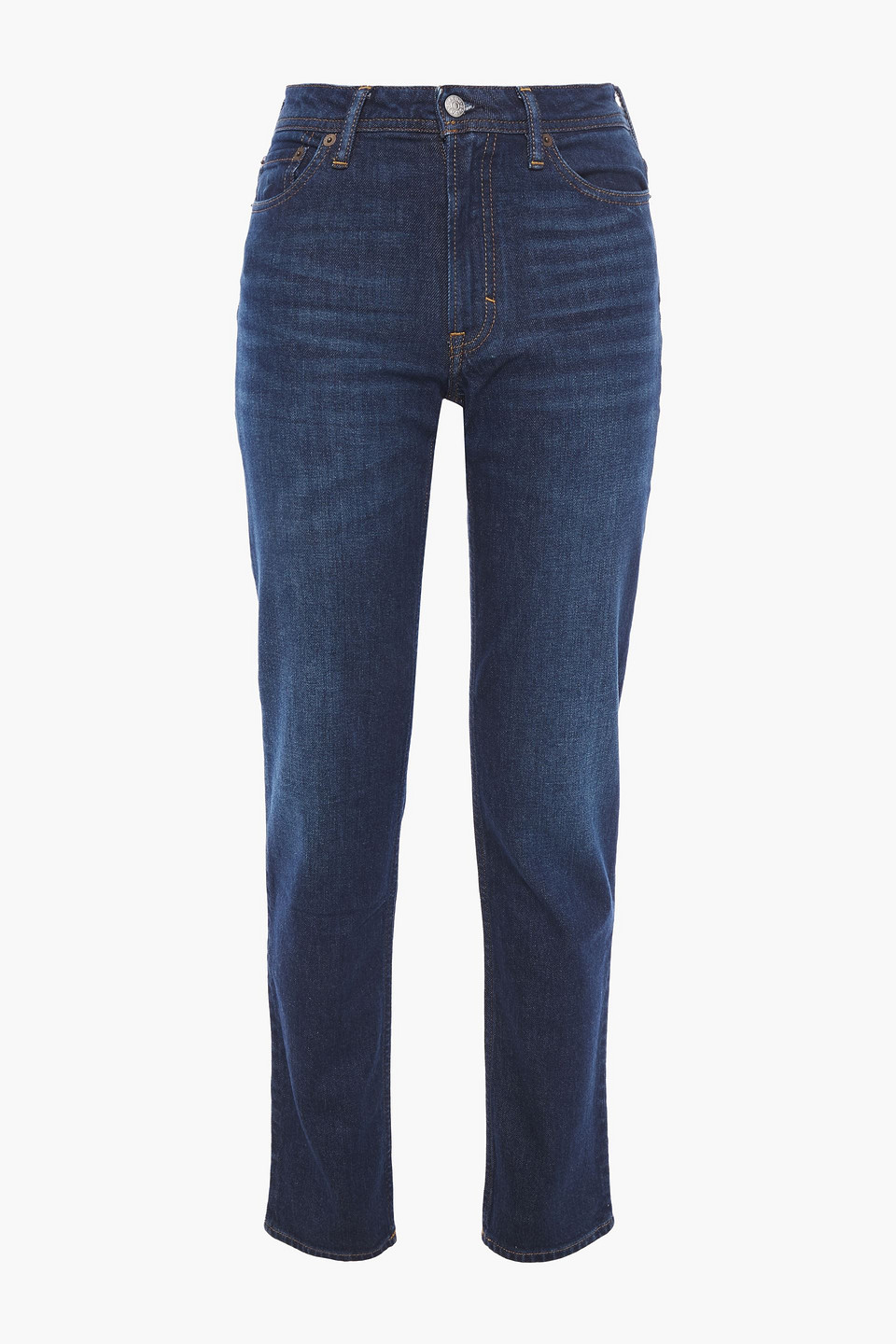 Mid-rise straight-leg jeans