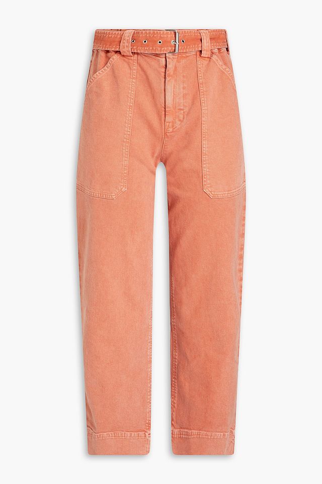 Flynn cropped high-rise straight-leg jeans