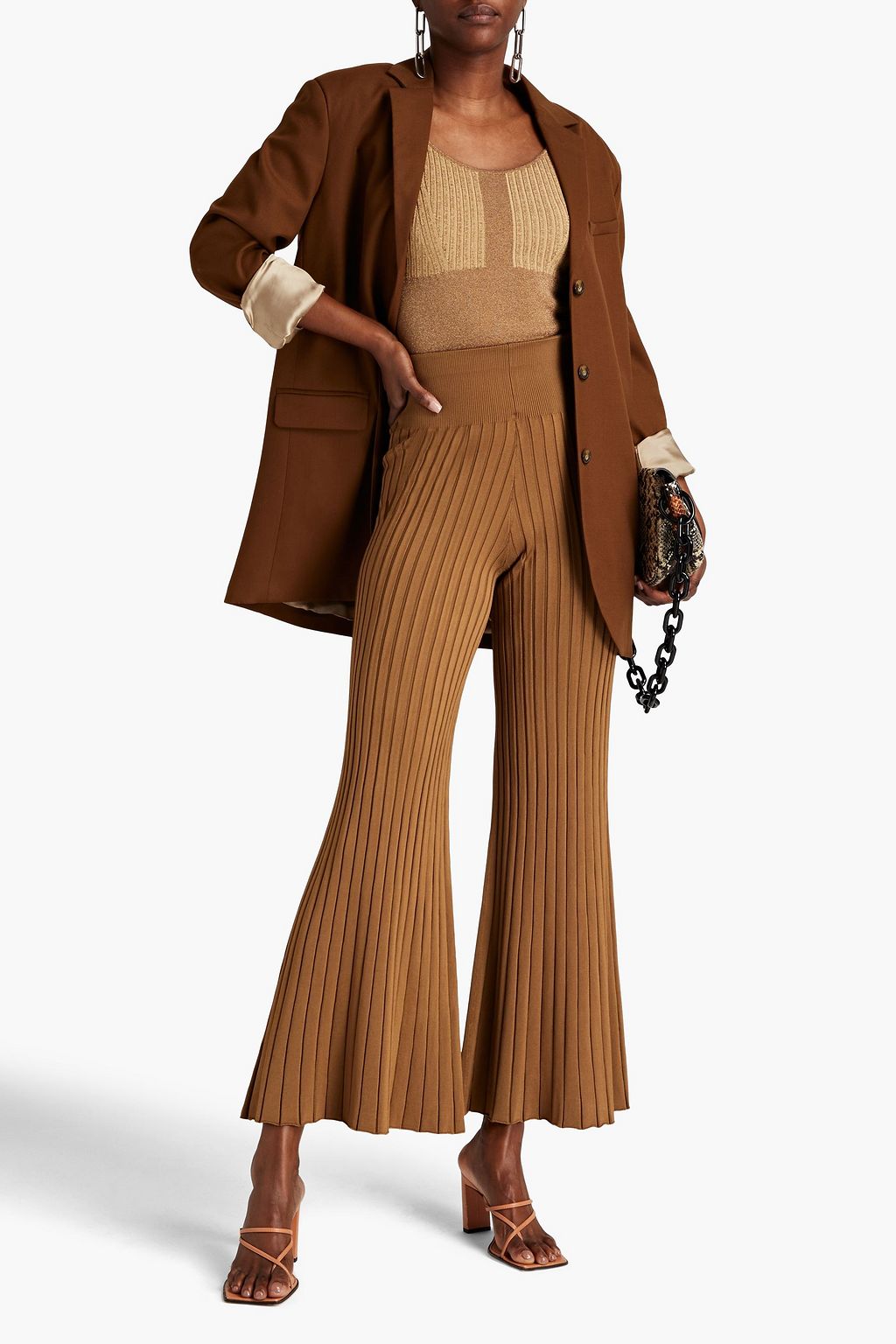 A.L.C. Astrid ribbed-knit flared pants