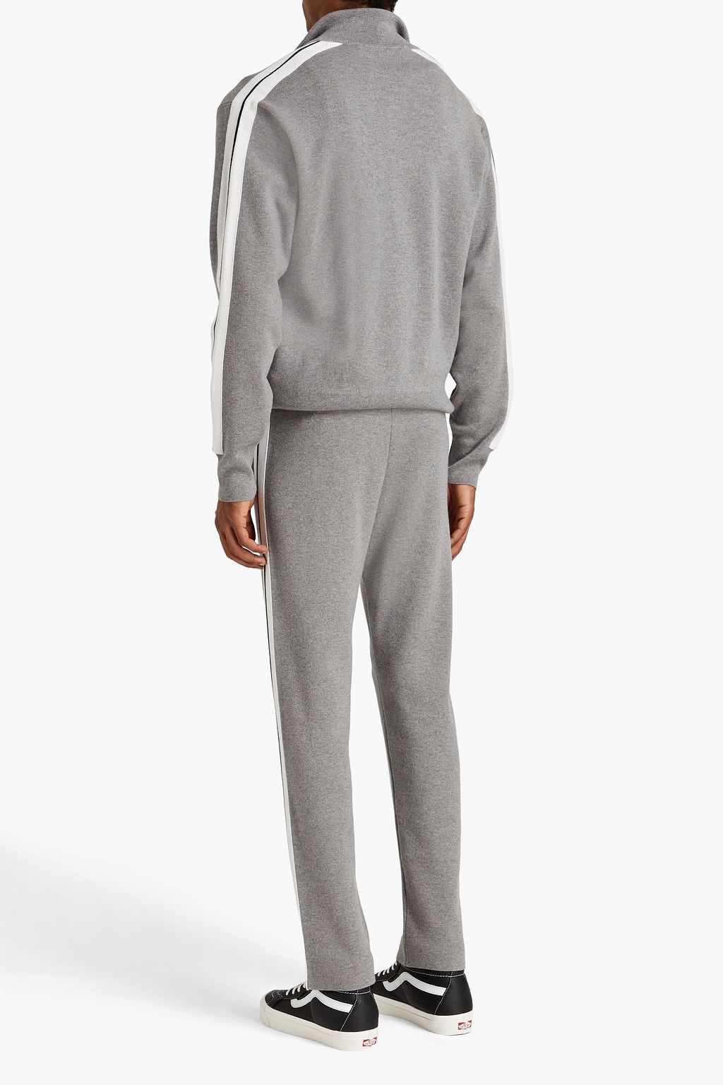 PALM ANGELS Striped cashmere track jacket