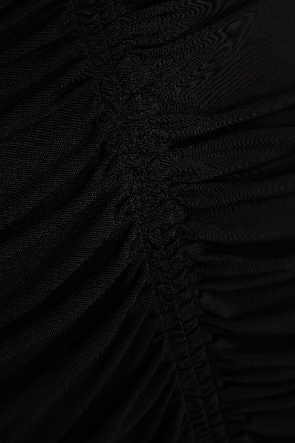 A.L.C. Avery off-the-shoulder ruched stretch-jersey halterneck midi dress