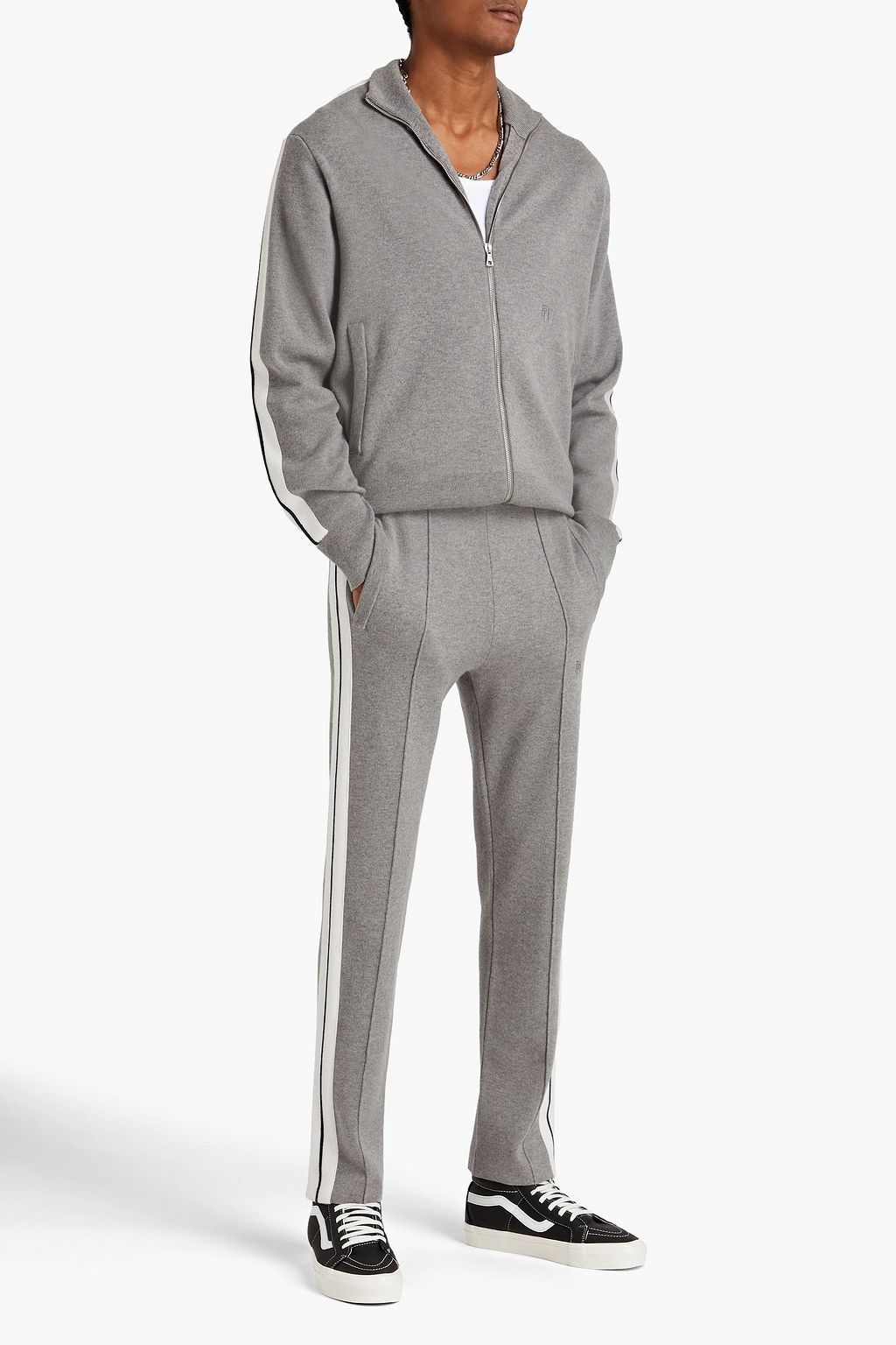 PALM ANGELS Striped cashmere track pants