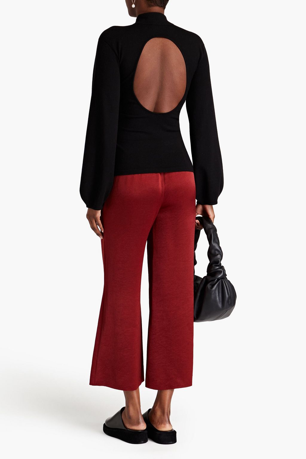 VINCE. Cutout modal-blend turtleneck sweater