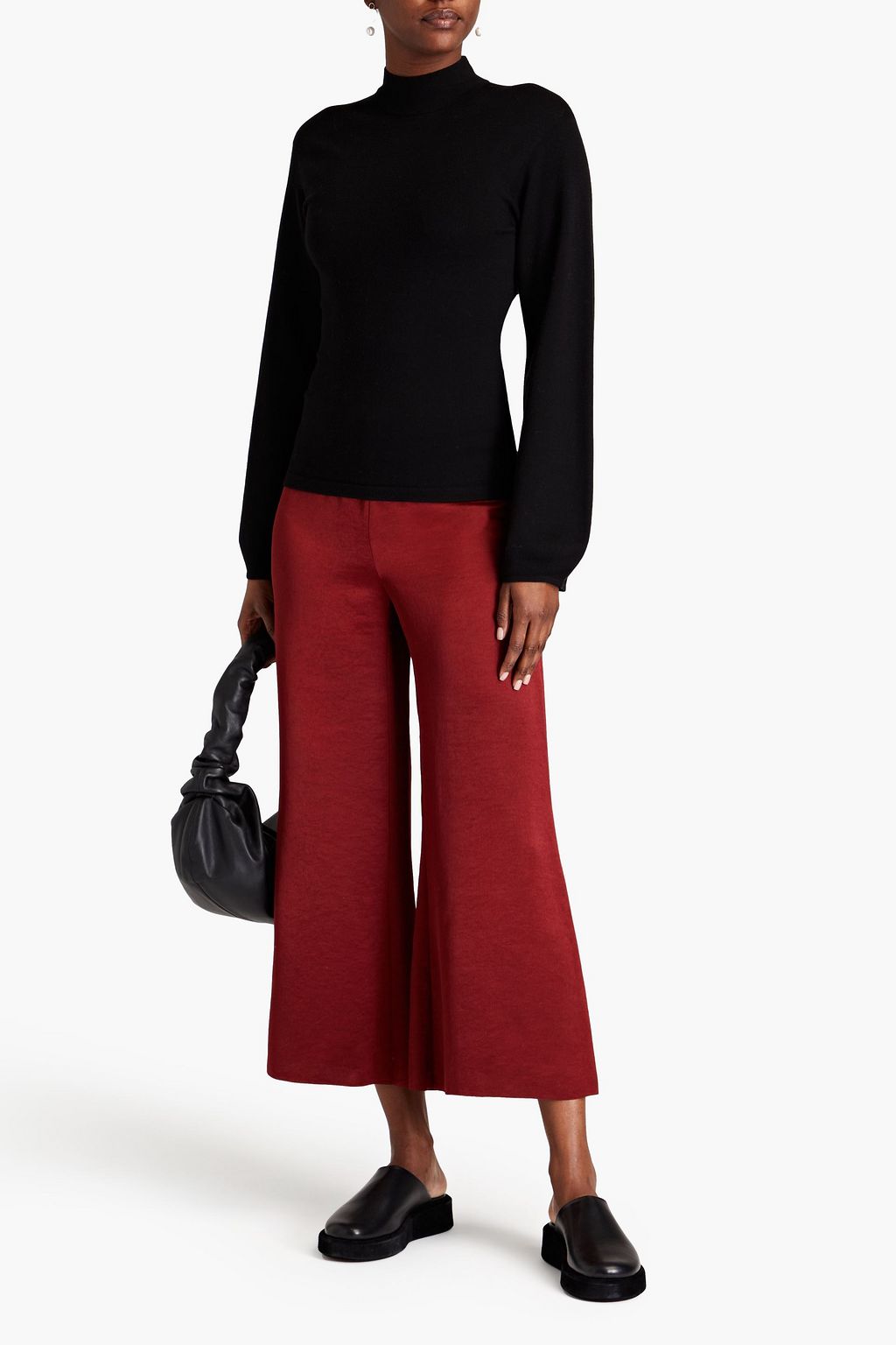 VINCE. Cutout modal-blend turtleneck sweater