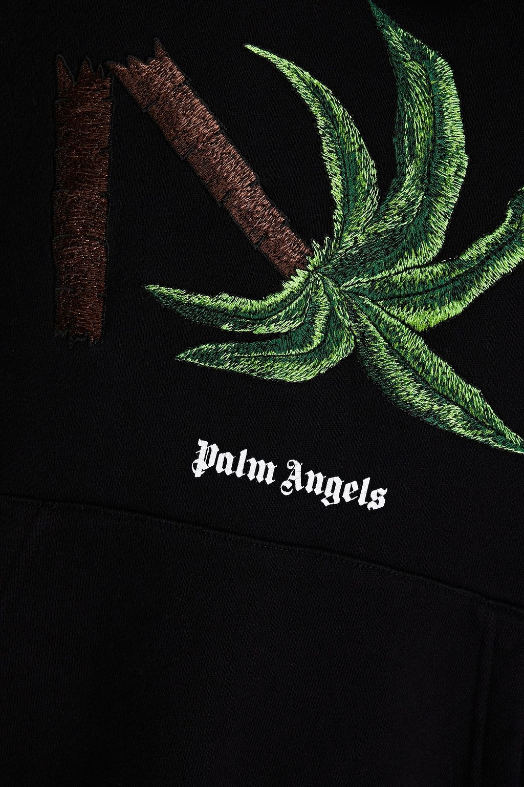 PALM ANGELS Oversized embroidered French cotton-terry hoodie