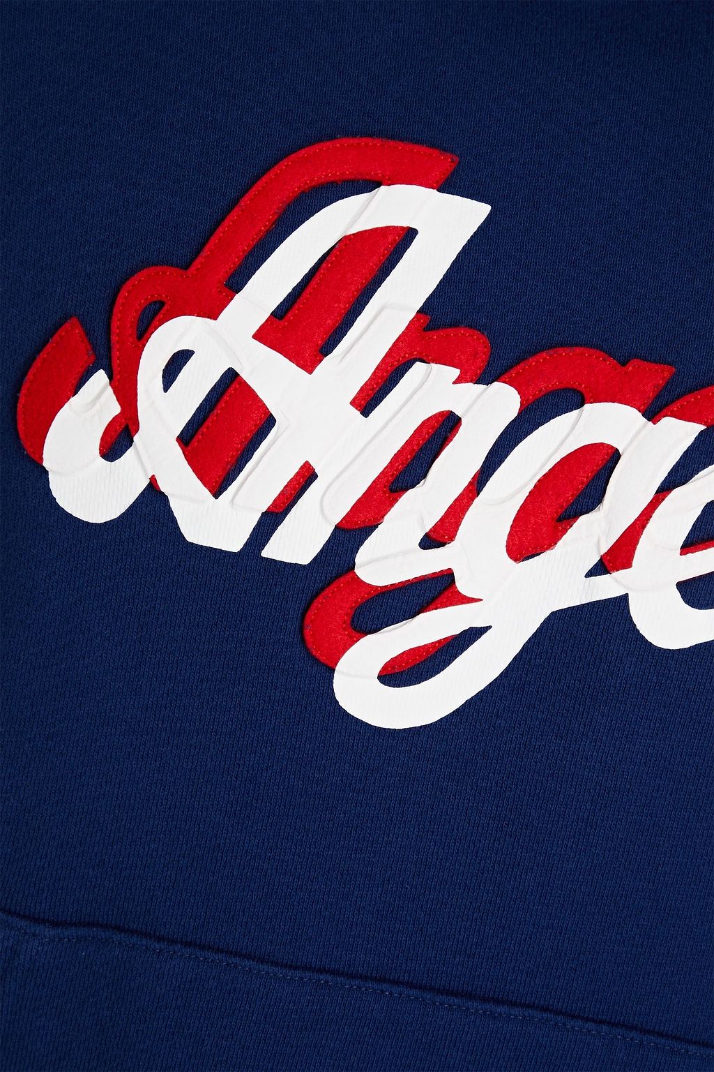 PALM ANGELS Appliquéd printed French cotton-terry hoodie