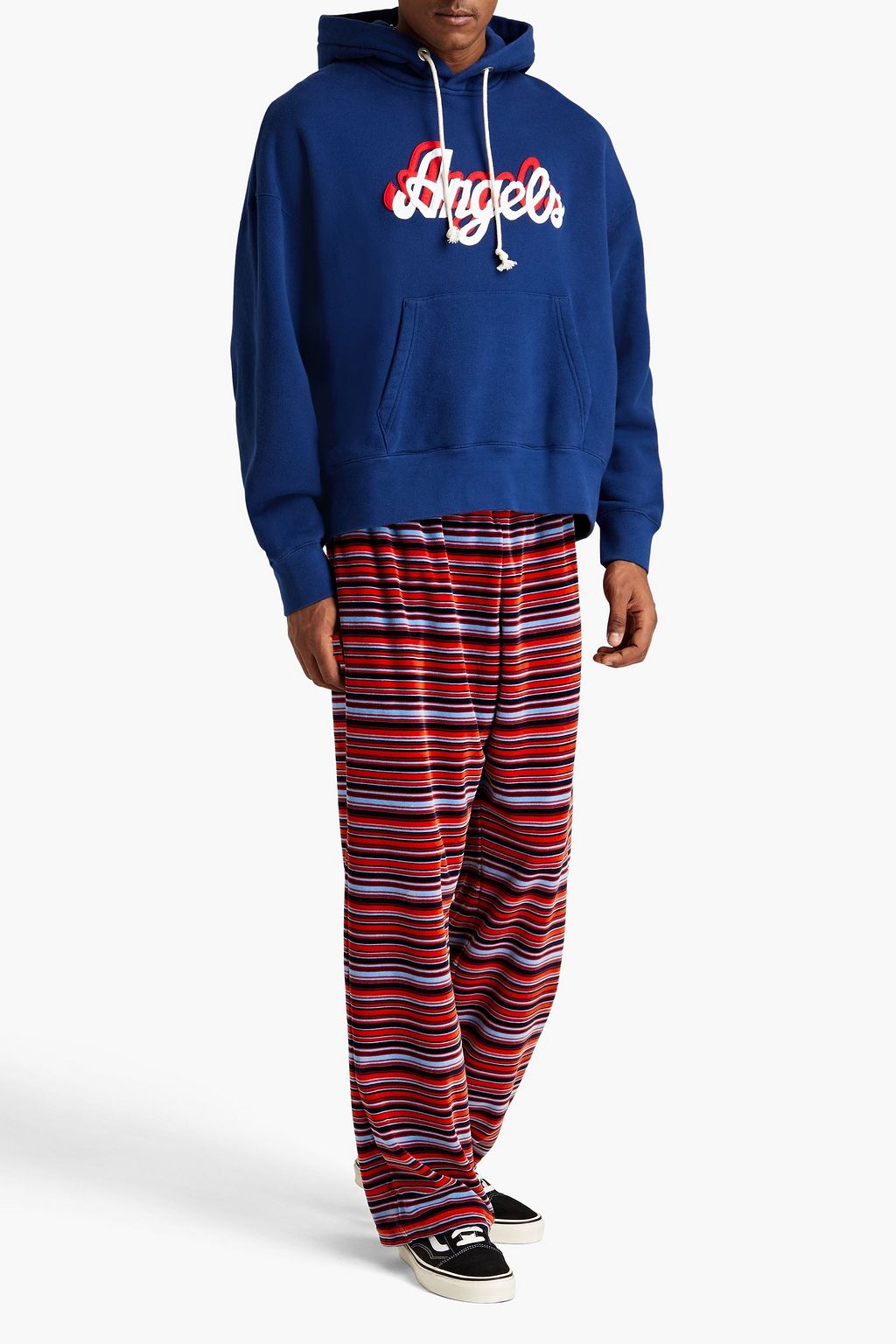 PALM ANGELS Appliquéd printed French cotton-terry hoodie